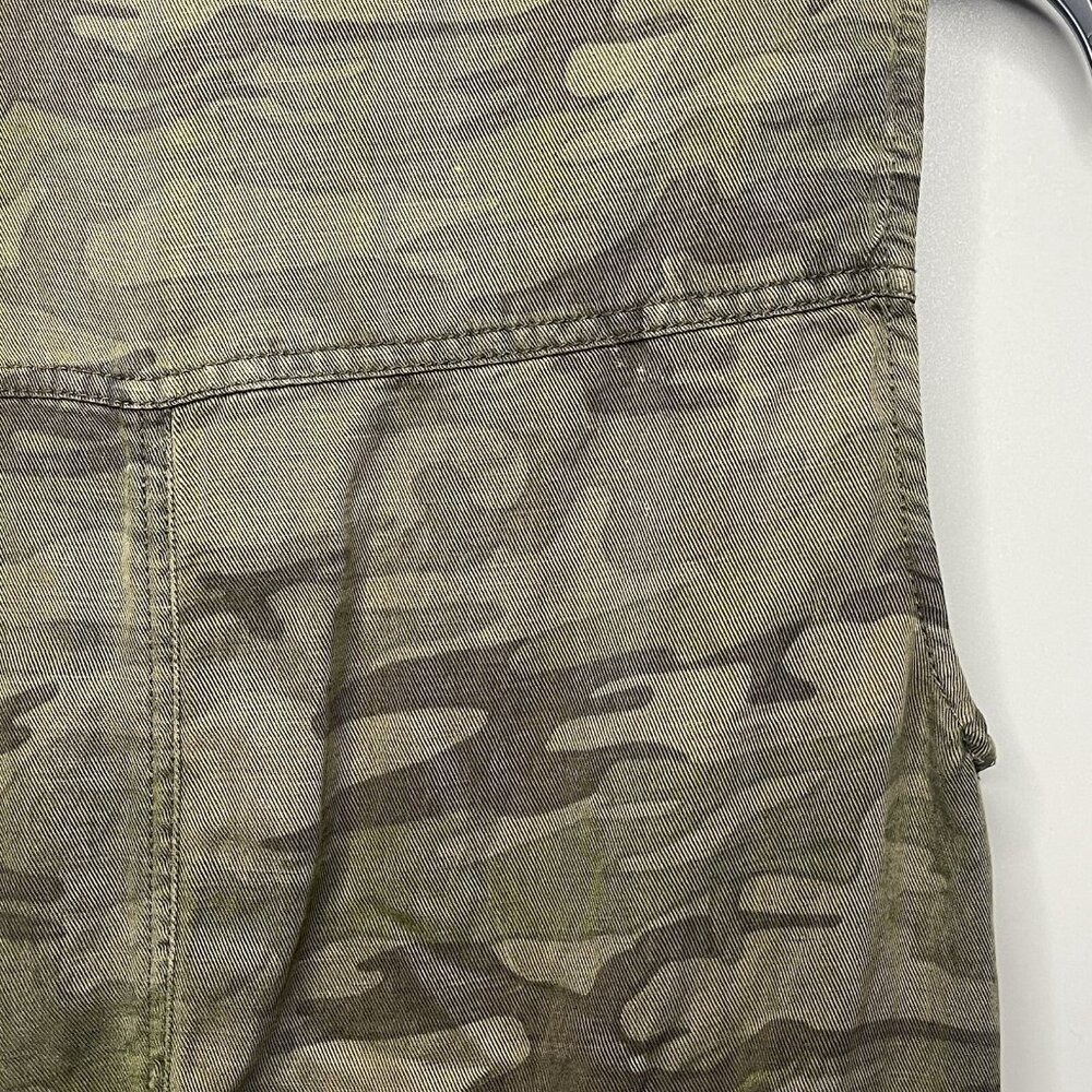 Sanctuary Green Camo Courier Military Cargo Vest Jacket Linen Blend Top Small - Picture 7 of 9
